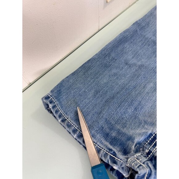 Buckle BKE Aiden Jeans Mens 31R ( 32X32 ) Light Wash Distressed Bootleg Y2K - Picture 14 of 14